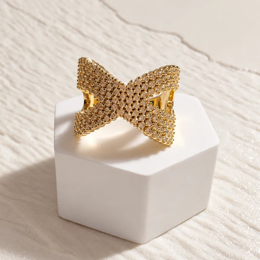 Anillo Croce Aurea Enchapado Oro 24K Ajustable