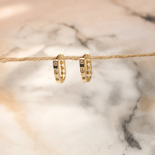 Argollas Celeste Enchapado Oro 24K