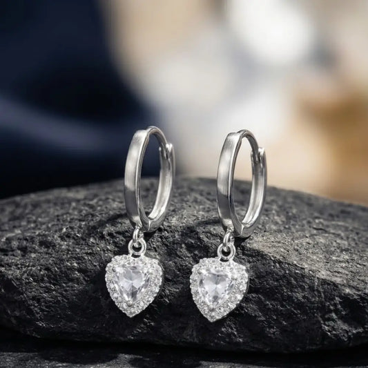 Aros Cristal Cuore Plata 925