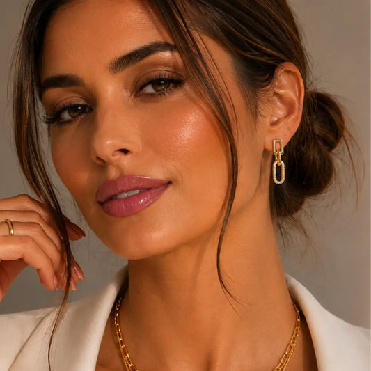 Aros Eslabón Élite Enchapado Oro 24K
