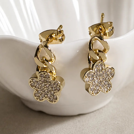 Aros Fiorella Enchapado en Oro 24K
