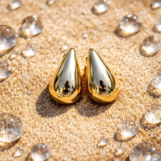 Aros Gota Isadora Enchapados Oro 24K