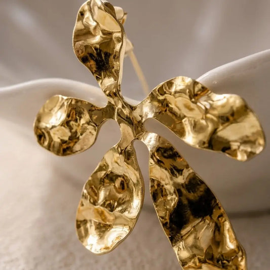 Aros Petalia Enchapado Oro 24K