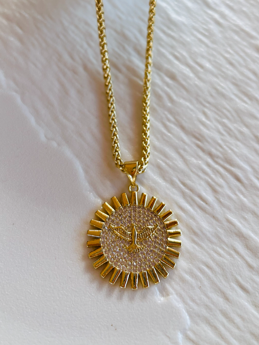 Collar Espiritu Santo Enchapado Oro 24K