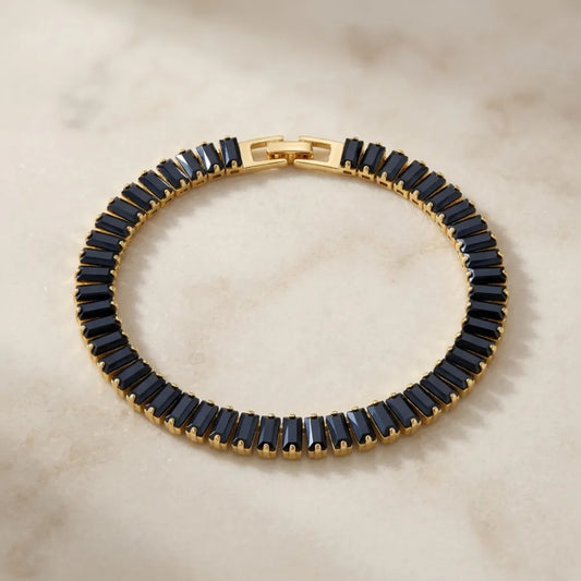 Pulsera Onix Enchapado Oro 24K