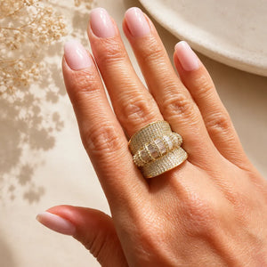 Anillo Ajustable Fiore Enchapado Oro 24K