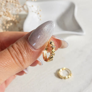 Argollas Diamante Enchapado Oro 24K