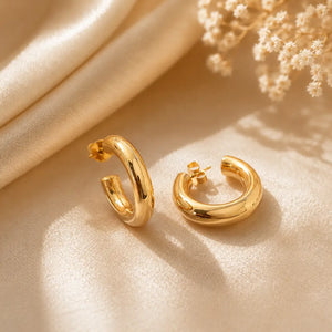 Aros Argolla Valentina Enchapado Oro 24K