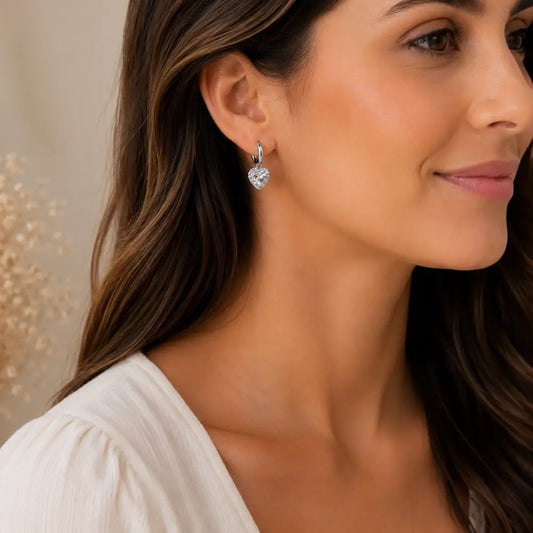 Aros Cristal Cuore Plata 925