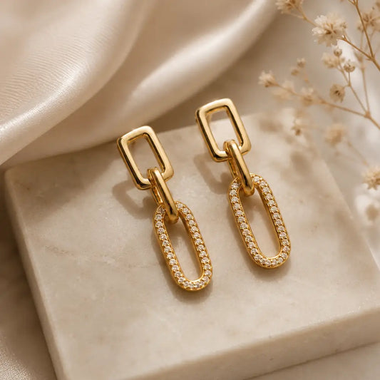 Aros Eslabón Élite Enchapado Oro 24K