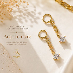 Aros Lumiére Enchapado Oro 24K