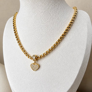 Collar Amore Choker Enchapado Oro 24K