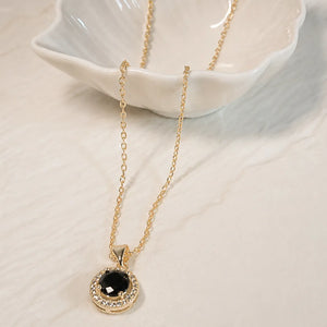 Collar Ébano Punto Luz Enchapado Oro 24K