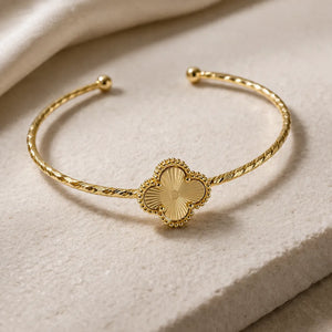 Pulsera Esclava Trébol Enchapado Oro 24K